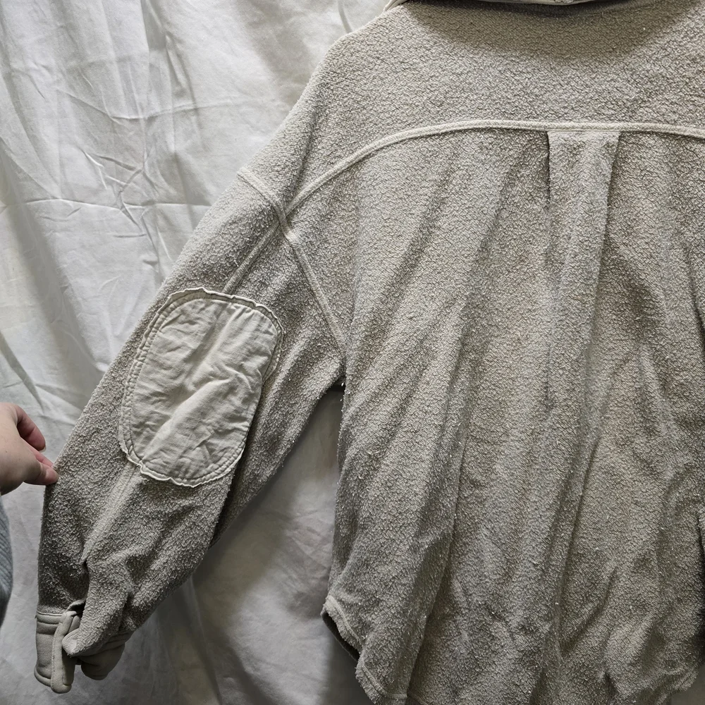 Free People Ruby Cream Teddy Jacket XS Button Down Shacket Oversized‎ Relaxed